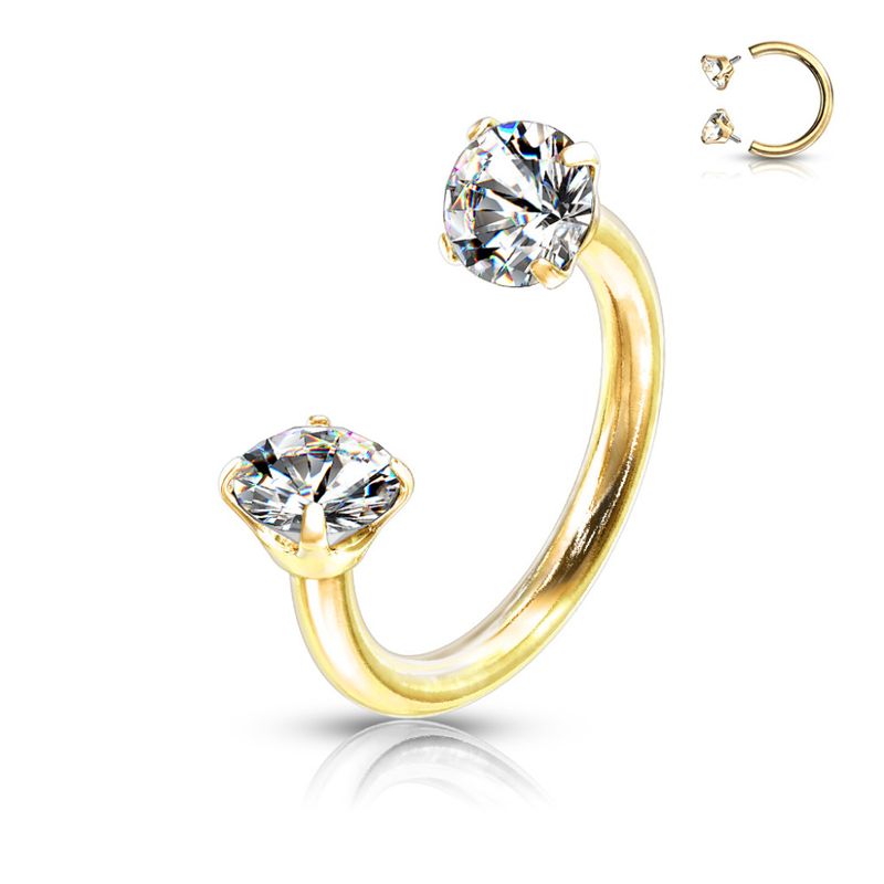 Elia Circular Barbell Gold Clear