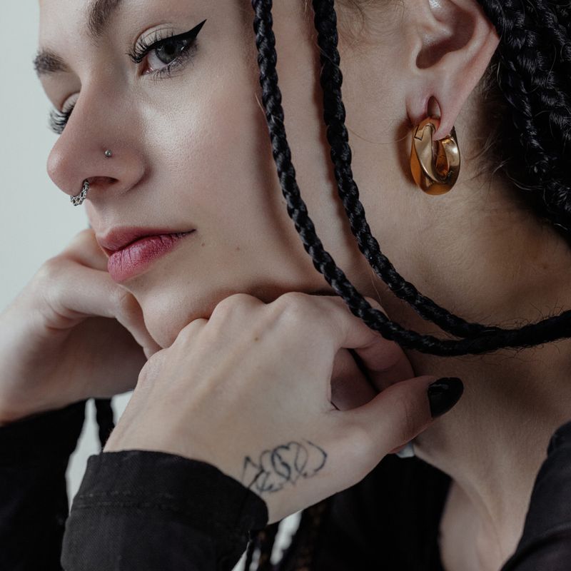 Chunky Twisted Ear Weights Black