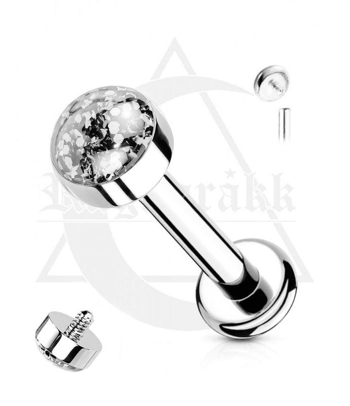 Fairy Dust Internally Threaded Labret Silver