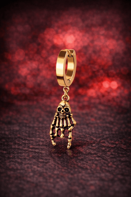 Hovedbillede Hoop Earring Rock Hand Gold
