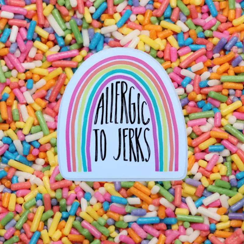 Allergic To Jerks Sticker