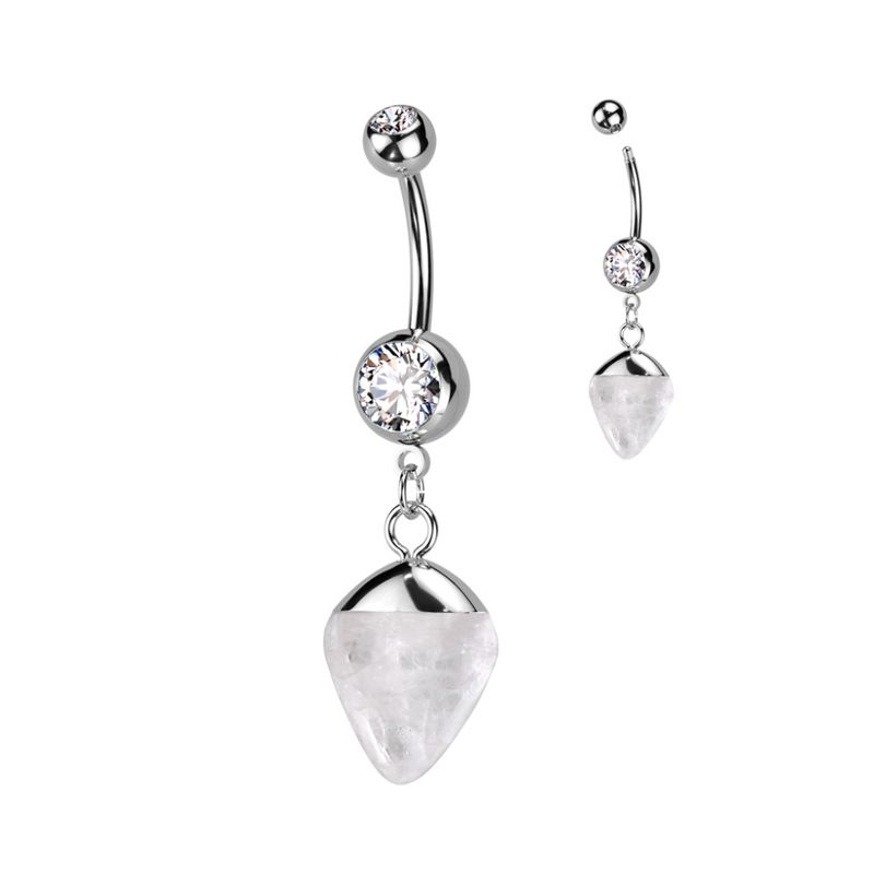 Evanora Belly Ring Opalite White