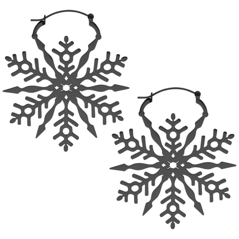 Snowflake Hoops Black
