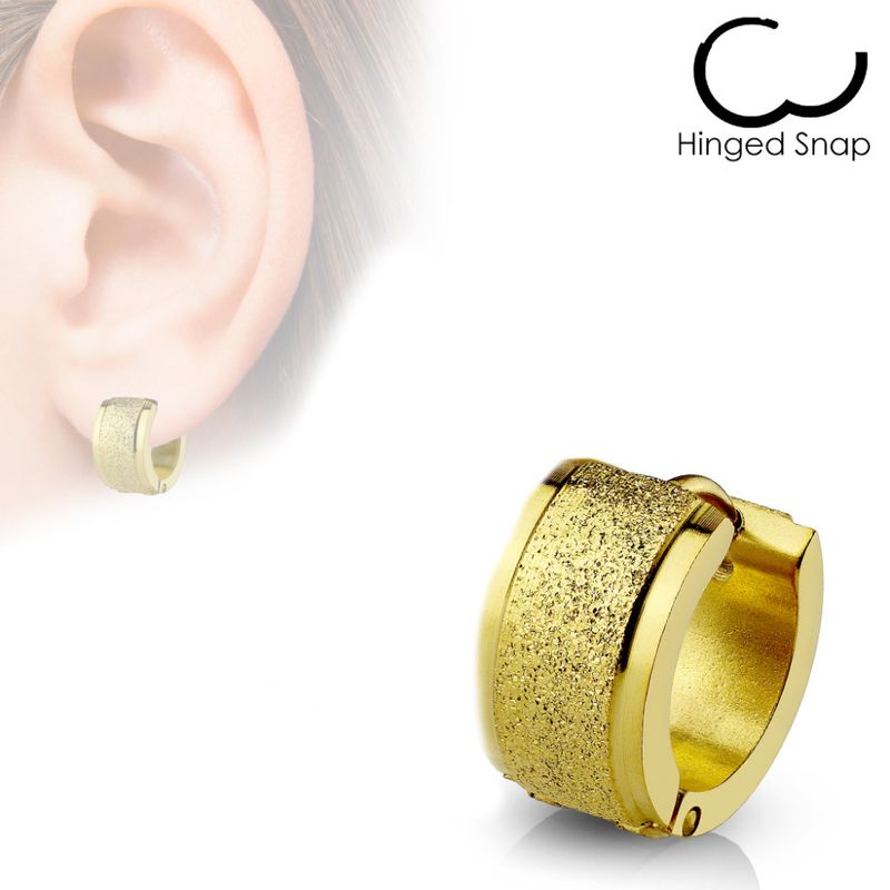 Frosted Hoop Earring Gold