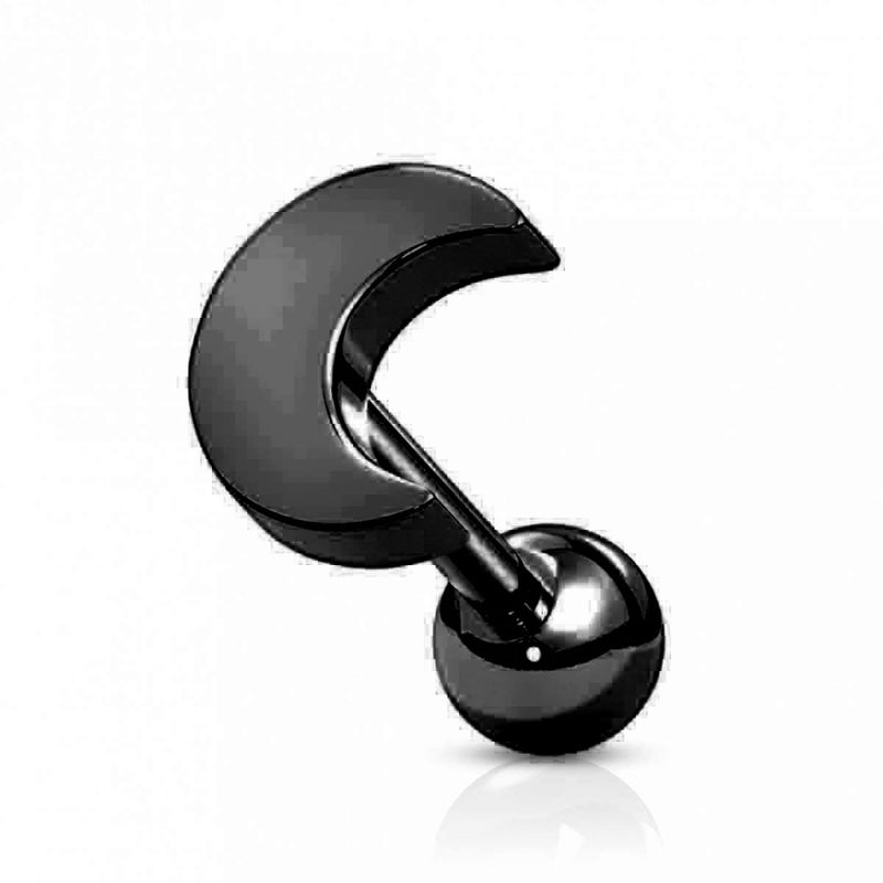 Flat Moon Barbell Black