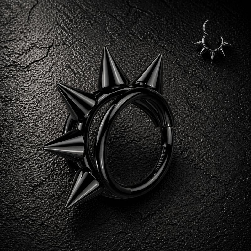 Pan Billy Triple Hinged Ring Black