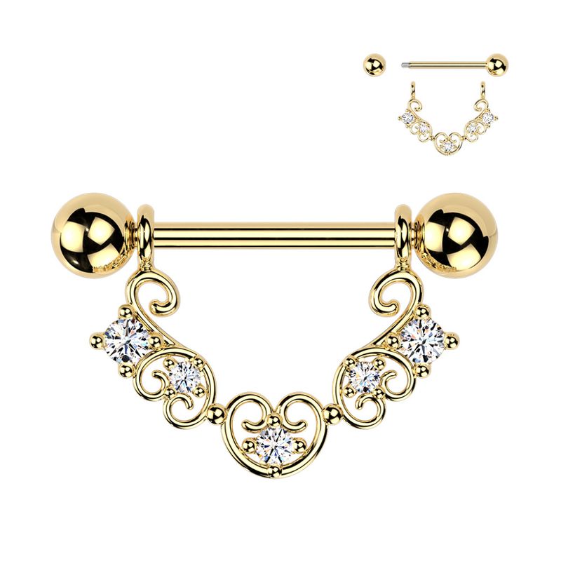 Obsidia Nipple Bar Gold
