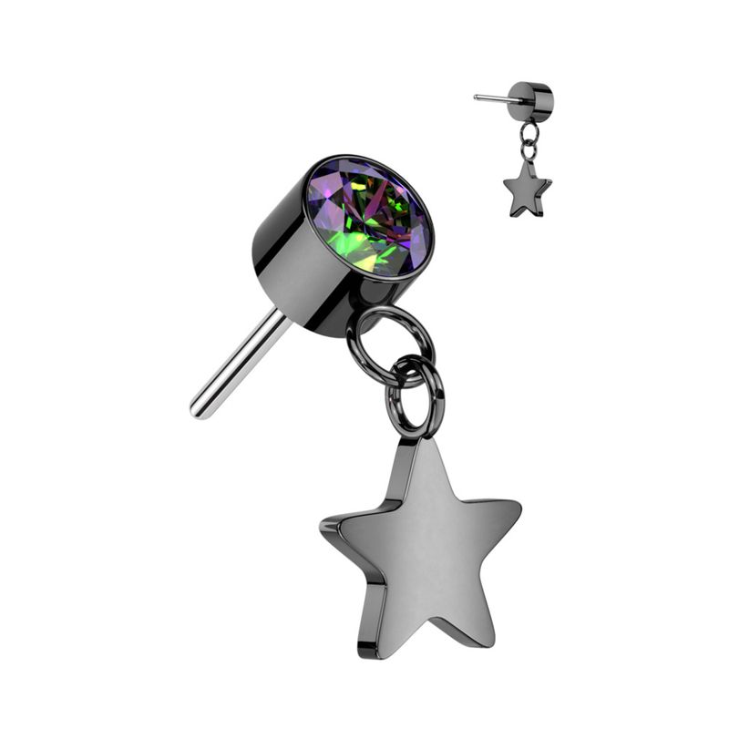 Star Dangle Push-fit Black Vitrail Medium