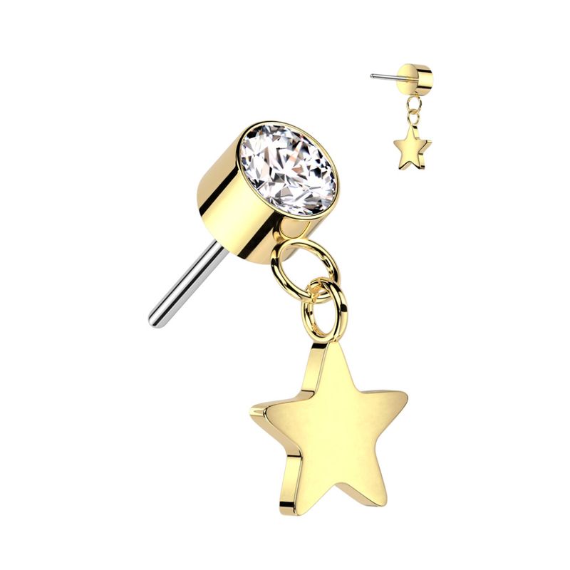 Star Dangle Push-fit Gold Clear