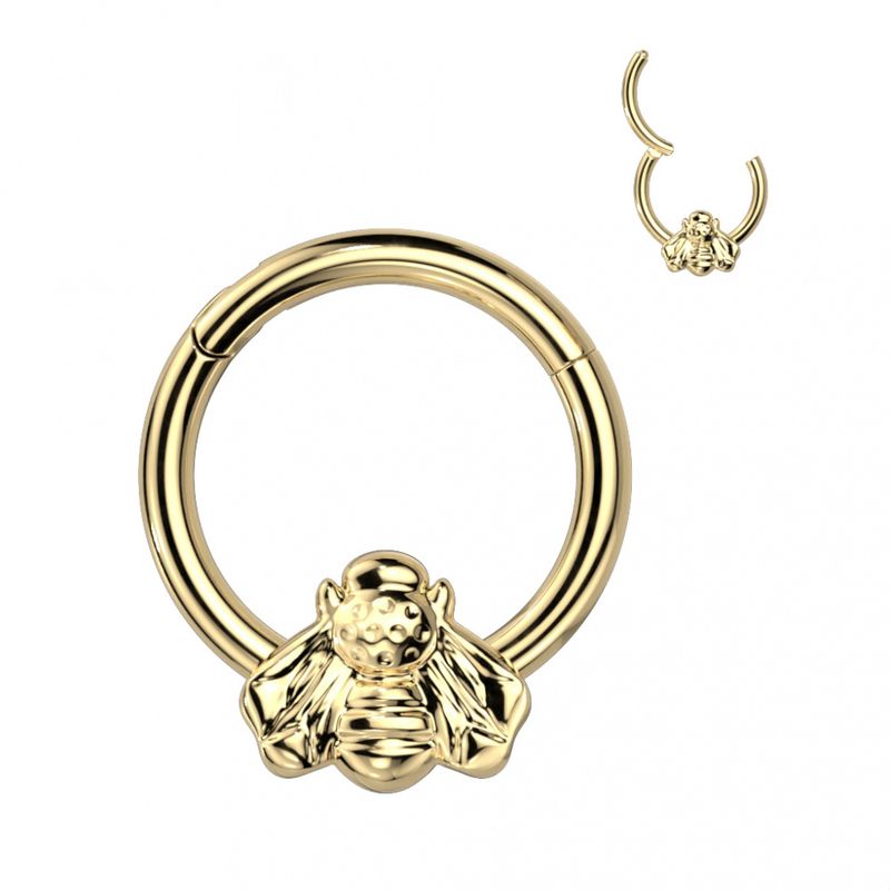 Bee Hinged Ring Gold
