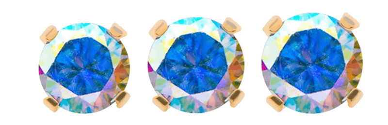 Prong Push-fit 24K Gold Aurora Borealis