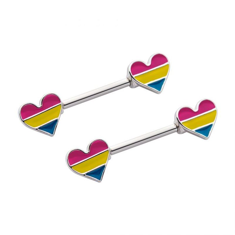Pride Pansexual Nipple Barbell