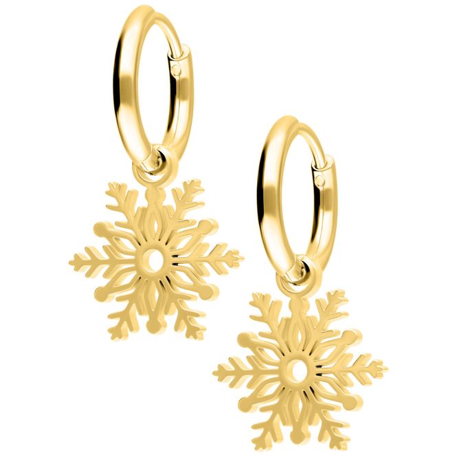 Main Image Little Snowflake Hoops Gold
