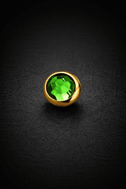 Flat Crystal Dermal Top Gold Green