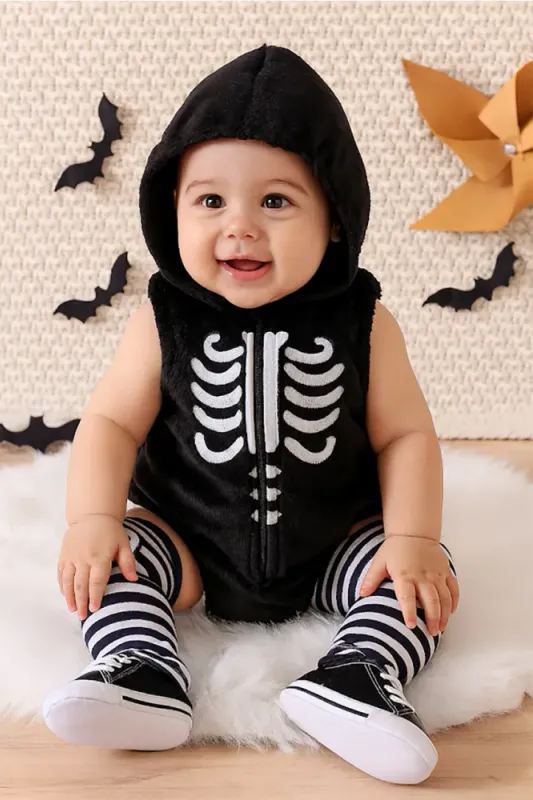 Skeleton Baby Hooded 3-PIece  Set