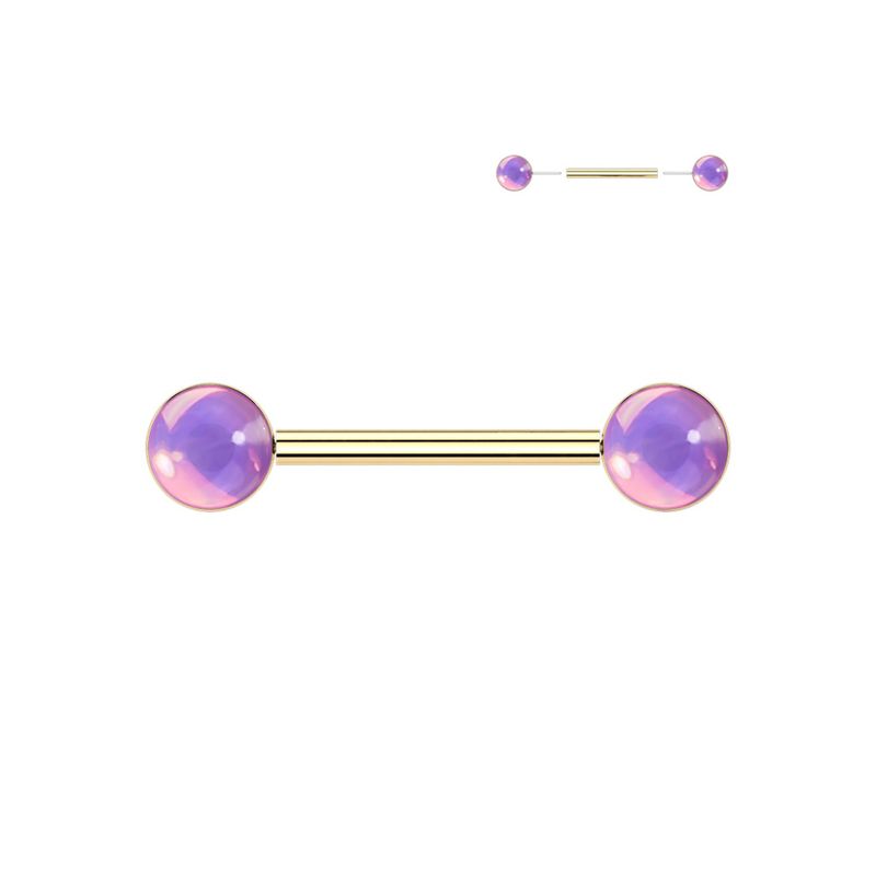 Lume Push-fit Nipple Bar Gold Pink