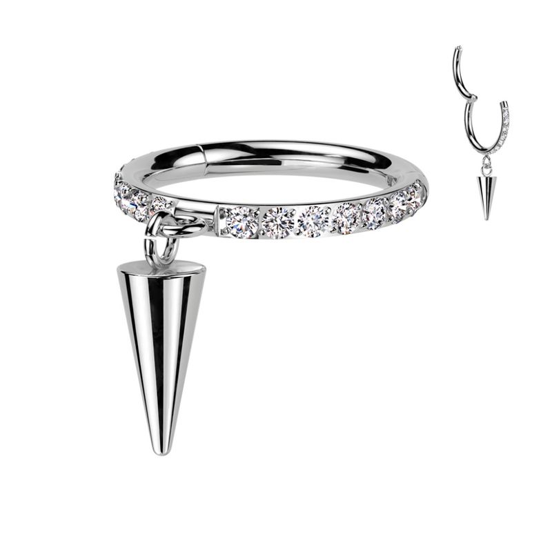 Billy Dangle Hinged Ring Clear