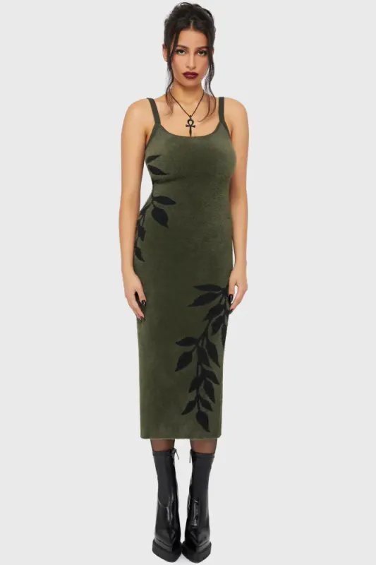 Grim Ferns Midi Dress