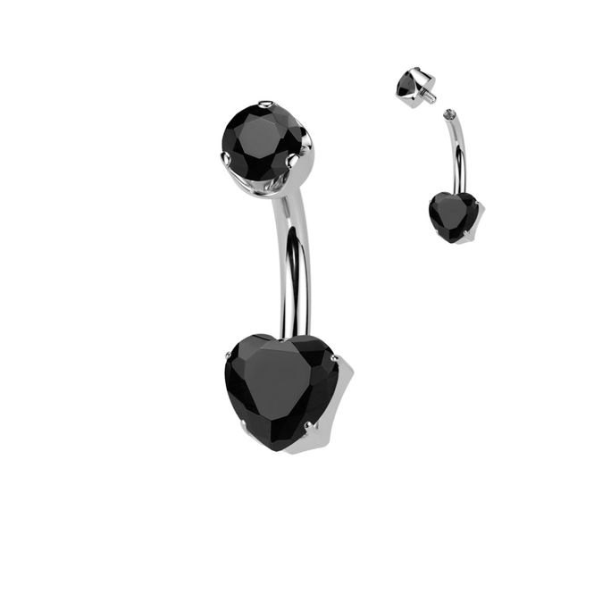 Hoofdbeeld Hanas Heart Belly Ring Black ...