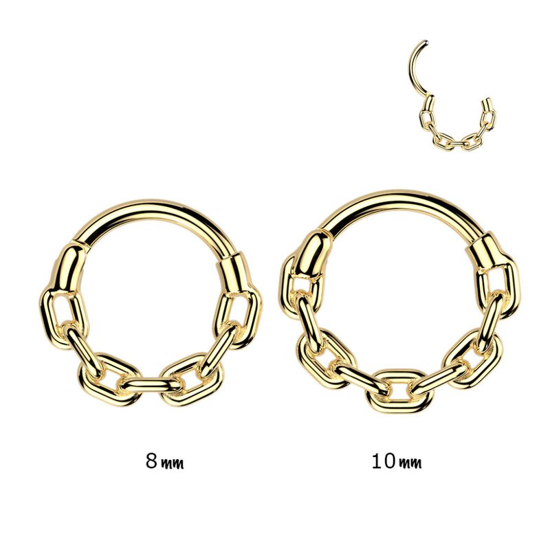 Chunky Chain Hinged Ring Gold