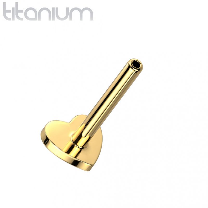 Push-fit Threadless Heart Labret Gold