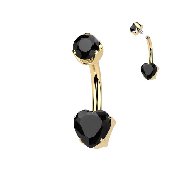 Hoofdbeeld Hanas Heart Belly Ring Gold ...