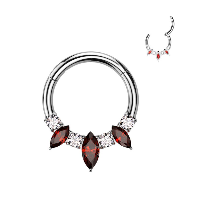 Sombra Crystal Hinged Ring Red