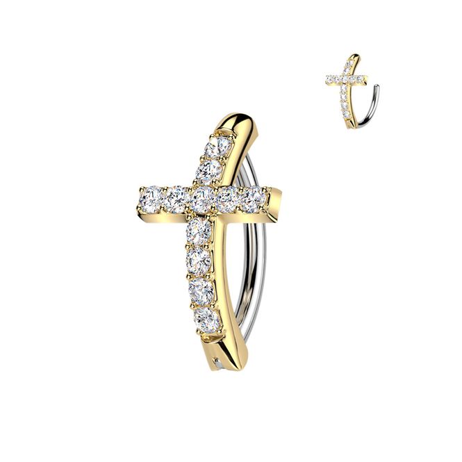 Hovedbillede Sylvia Cross Belly Ring Gold