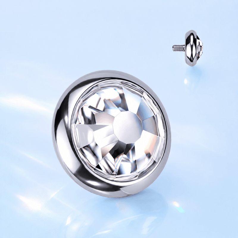 Nora Internally Threaded Flat Crystal Top