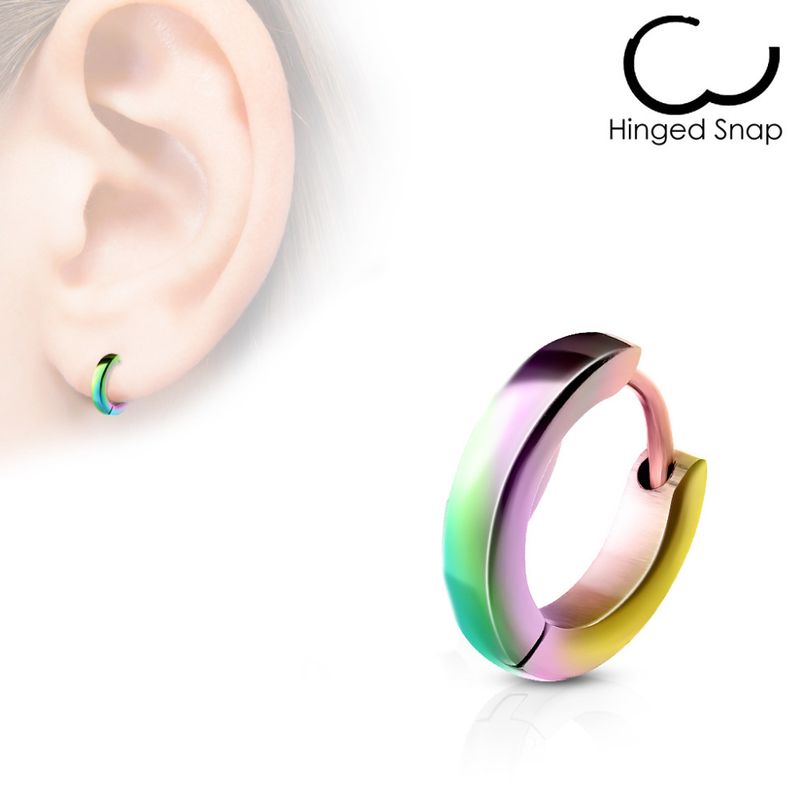Hoop Earring Thin Rainbow
