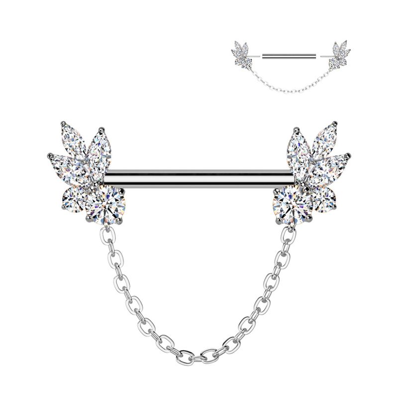 Dahlia Chain Push-fit Nipple Bar Clear