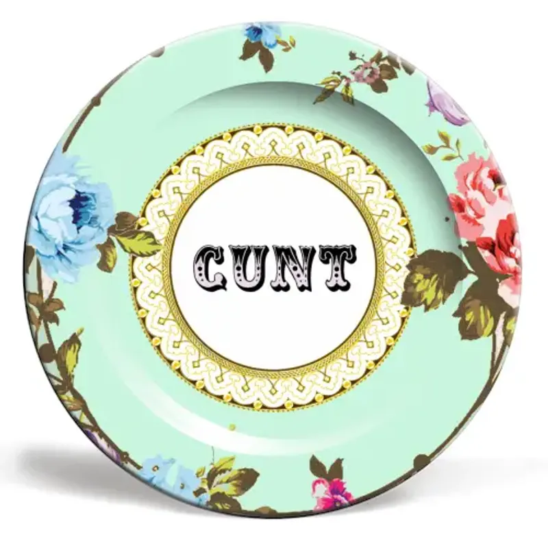 See You Next Tuesday Cunt  Plate  Green Medium