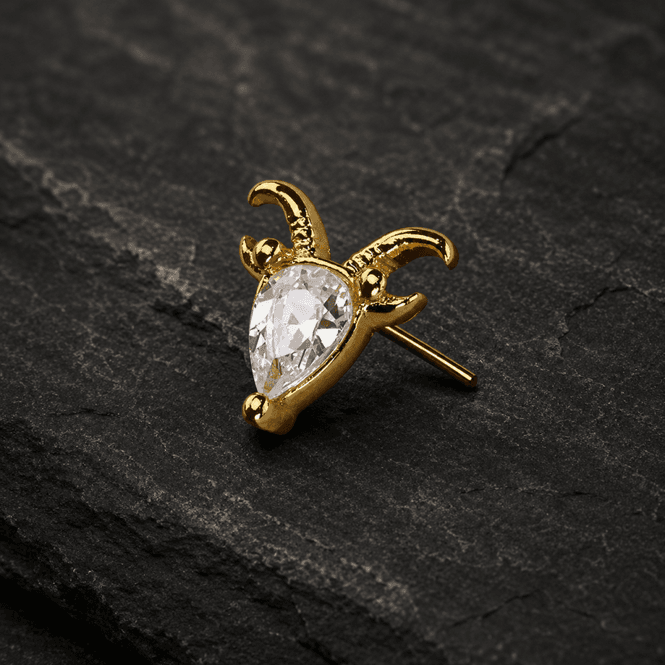 Hovedbilde Baphomet Goat Push-fit Gold ...