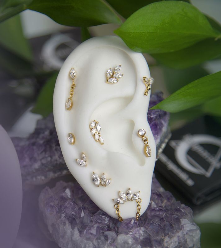 Danielle Leaf Push-fit Gold Clear